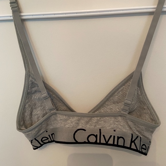Calvin Klein Gray Heather Cotton Triangle Bralette - Picture 4 of 4